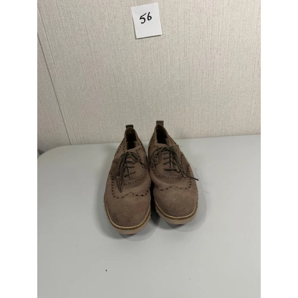 Cole Haan Zerogrand Wingtip Oxford Brown Suede Shoes C26225 Mens 8 M